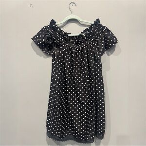 Song of Style Black & White Polka Dot Off-Shoulder Dress